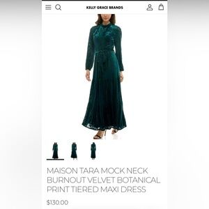 Maison Tara Teal Floral Dress